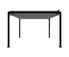 Pavėsinė su žaliuzių stogu, antracito, 3x4m, audinys/aliuminis