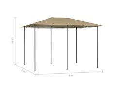 Pavėsinė, taupe spalvos, 3x4x2,6m, 160g/m²