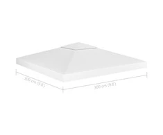 Pavėsinės uždangalas, 2 pakopų, baltas, 3x3m, 310 g/m²