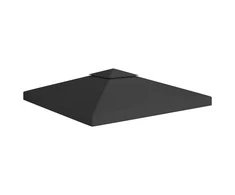 Pavėsinės uždangalas, 2 pakopų, juodas, 3x3m, 310 g/m²