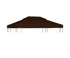 Pavėsinės uždangalas, 2 pakopų, rudas, 4x3m, 310 g/m²