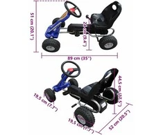 Pedalais minamas kartingas, mėlynas