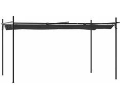 Pergolė su ištraukiamu stogu, antracito spalvos, 395x292x230cm