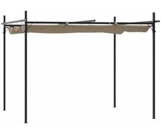 Pergolė su ištraukiamu stogu, taupe spalvos, 295x292x230cm