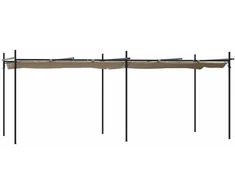 Pergolė su ištraukiamu stogu, taupe spalvos, 589x292x230cm