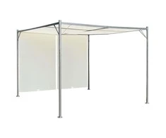 Pergolė su reguliuojamu stogu, kreminė balta, 3x3m, plienas