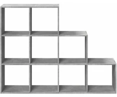 Pertvara/knygų spinta, betono pilka, 137,5x29x103,5cm, 3 aukštų