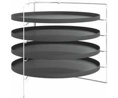 Picos keptuvės su stovu, 4vnt., 28cm skersmens, plienas