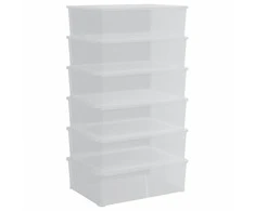 Plastikinės daiktadėžės, 6vnt., 25l, sukraunamos