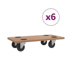 Platforminiai vežimėliai, 6vnt., mediena, stačiakampiai