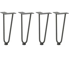 Kavos staliuko kojelės, 4 vnt., antracito spalvos, 30 cm, plienas, segtukai