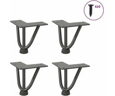 Kavos staliuko kojelės, 4 vnt., antracito spalvos, 10 cm, plienas, segtukai
