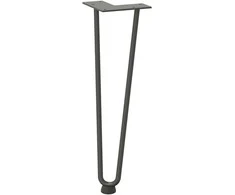 Kavos staliuko kojelės, 4 vnt., antracito spalvos, 42 cm, plienas, segtukai