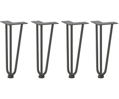 Kavos staliuko kojelės, 4 vnt., antracito spalvos, 30 cm, plienas, segtukai