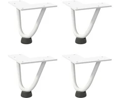 Kavos staliuko kojelės, 4 vnt., baltos, 10 cm, plienas, segtukai