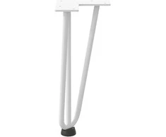 Kavos staliuko kojelės, 4 vnt., baltos, 30 cm, plienas, segtukai