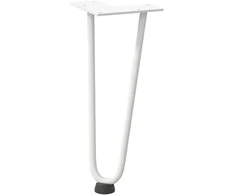Kavos staliuko kojelės, 4 vnt., baltos, 30 cm, plienas, segtukai