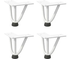 Kavos staliuko kojelės, 4 vnt., baltos, 10 cm, plienas, segtukai