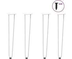 Konsolinių staliukų kojelės, 4 vnt., baltos, 72 cm, plienas