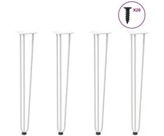 Konsolinių staliukų kojelės, 4 vnt., baltos, 72 cm, plienas