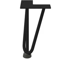 Kavos staliuko kojelės, 4 vnt., juodos, 20 cm, plienas, segtukai