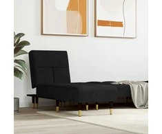 Sofa Poilsio gultas, juodos spalvos, aksomas