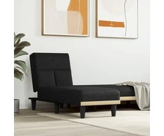 Sofa Poilsio gultas, juodos spalvos, audinys