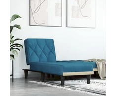 Sofa Poilsio gultas, mėlynos spalvos, aksomas