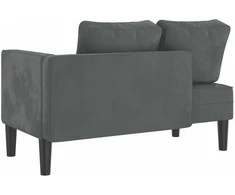 Sofa Poilsio gultas su pagalvėlėmis, tamsiai pilkas, aksomas