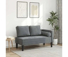 Sofa Poilsio gultas su pagalvėlėmis, tamsiai pilkas, aksomas