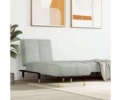 Sofa Poilsio gultas, šviesiai pilkos spalvos, aksomas