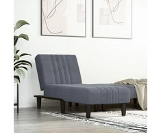 Sofa Poilsio gultas, tamsiai pilkos spalvos, aksomas