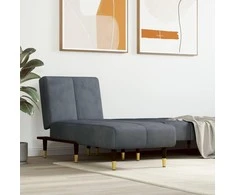 Sofa Poilsio gultas, tamsiai pilkos spalvos, aksomas