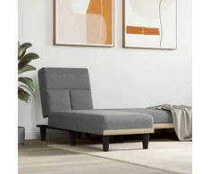 Sofa Poilsio gultas, tamsiai pilkos spalvos, audinys