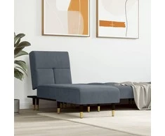 Sofa Poilsio gultas, tamsiai pilkos spalvos, aksomas