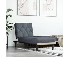 Sofa Poilsio gultas, tamsiai pilkos spalvos, aksomas