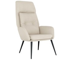Fotelis Poilsio kėdė, kreminės spalvos, dirbtinė versta oda