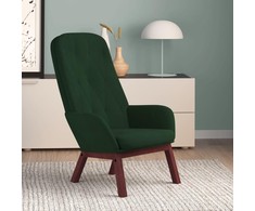 Fotelis Poilsio kėdė, tamsiai žalios spalvos, aksomas