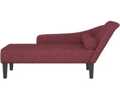 Poilsio sofa su ilga pagalve, raudonojo vyno spalvos, audinys