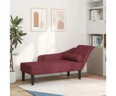 Poilsio sofa su ilga pagalve, raudonojo vyno spalvos, audinys