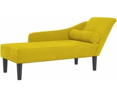 Poilsio sofa su pagalvėlėmis, geltonos spalvos, aksomas