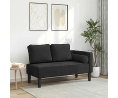 Poilsio sofa su pagalvėlėmis, juodos spalvos, aksomas