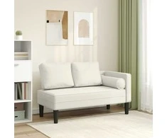 Poilsio sofa su pagalvėlėmis, kreminės spalvos, aksomas