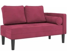 Poilsio sofa su pagalvėlėmis, raudonojo vyno spalvos, aksomas