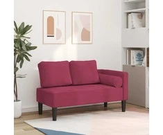 Poilsio sofa su pagalvėlėmis, raudonojo vyno spalvos, aksomas