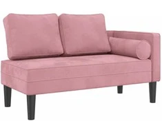 Poilsio sofa su pagalvėlėmis, rožinės spalvos, aksomas