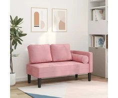 Poilsio sofa su pagalvėlėmis, rožinės spalvos, aksomas