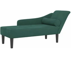 Poilsio sofa su pagalvėlėmis, tamsiai žalios spalvos, aksomas