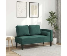 Poilsio sofa su pagalvėlėmis, tamsiai žalios spalvos, aksomas