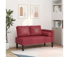 Poilsio sofa su pagalvėmis, vyno, dirbtinė oda